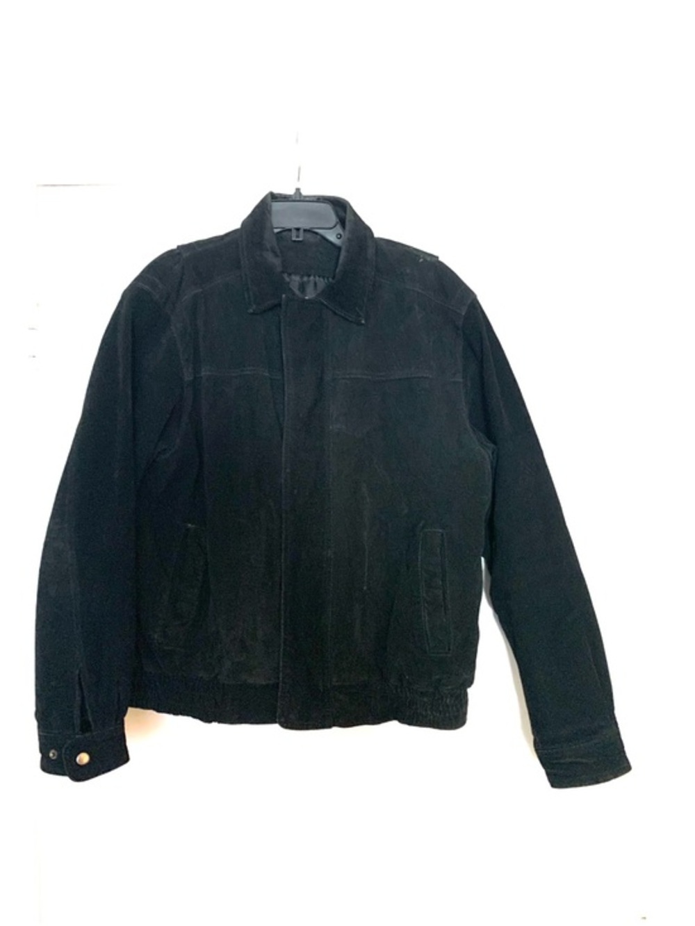Vintage Knightsbridge Black Suede Leather Moto Bomber Jacket Biker Motorcycle